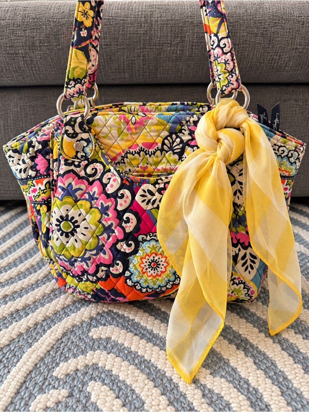 Vera Bradley Multicolor Quilted Floral Handbag Shoulder Bag